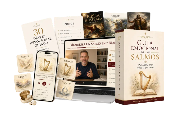 Salterio Cantado paquete completo — Biblia Ilustrada, 30 Días de Devocional, Memoriza un Salmo en 7 Días, Guía Emocional y los 150 Salmos